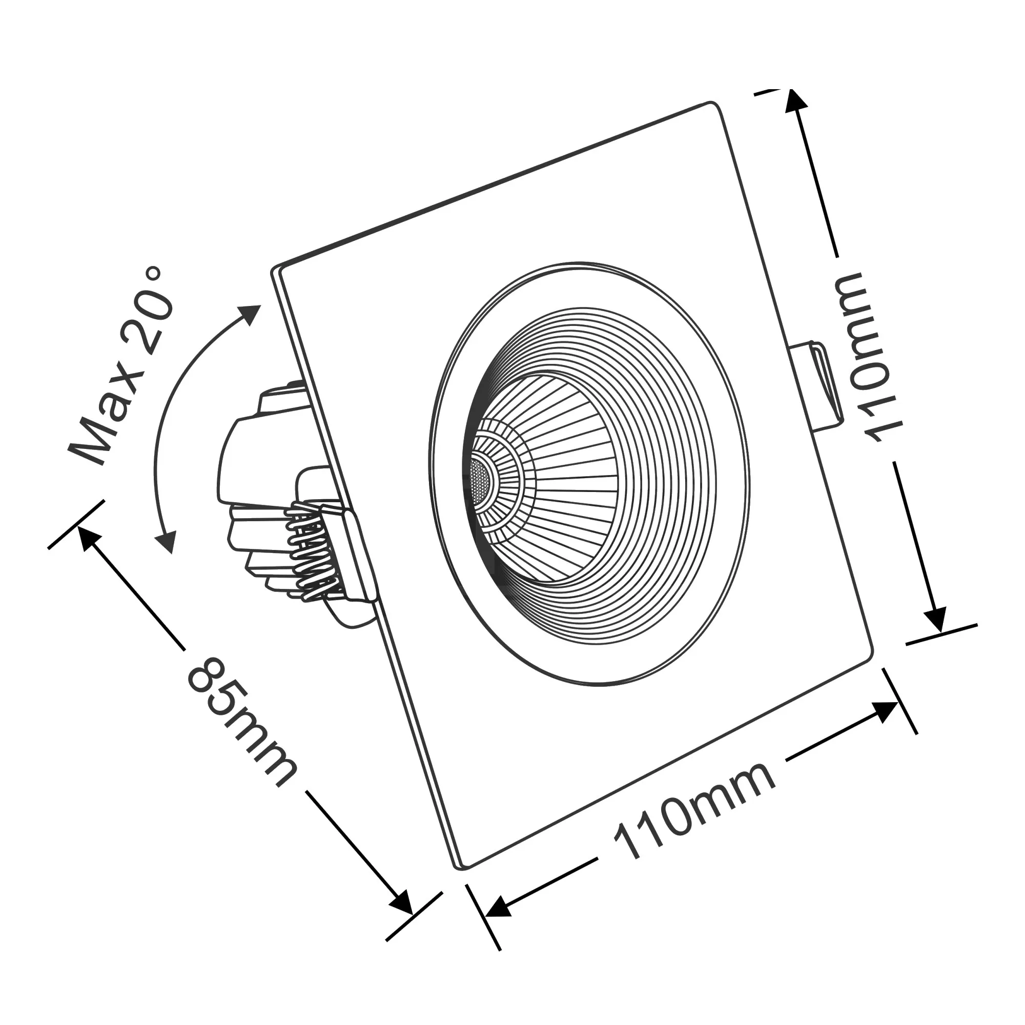 Blat 12 Recessed Ceiling Luminaires Dlux Square/Rectangular Recess Ceiling